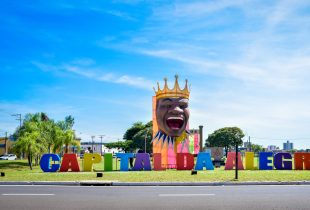 Prefeitura instala enfeites de carnaval em entrada da cidade