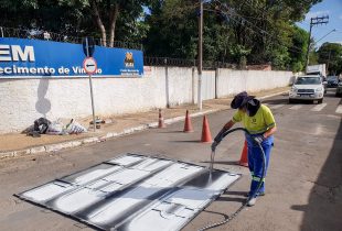 Prefeitura reforça pintura de solo no Alto de Santana