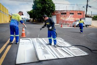 Prefeitura reforça pintura de solo no Jd. Santa Elisa