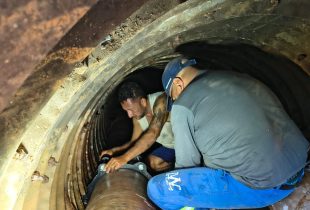 Daae faz reparo emergencial em adutora embaixo da rodovia Washington Luís